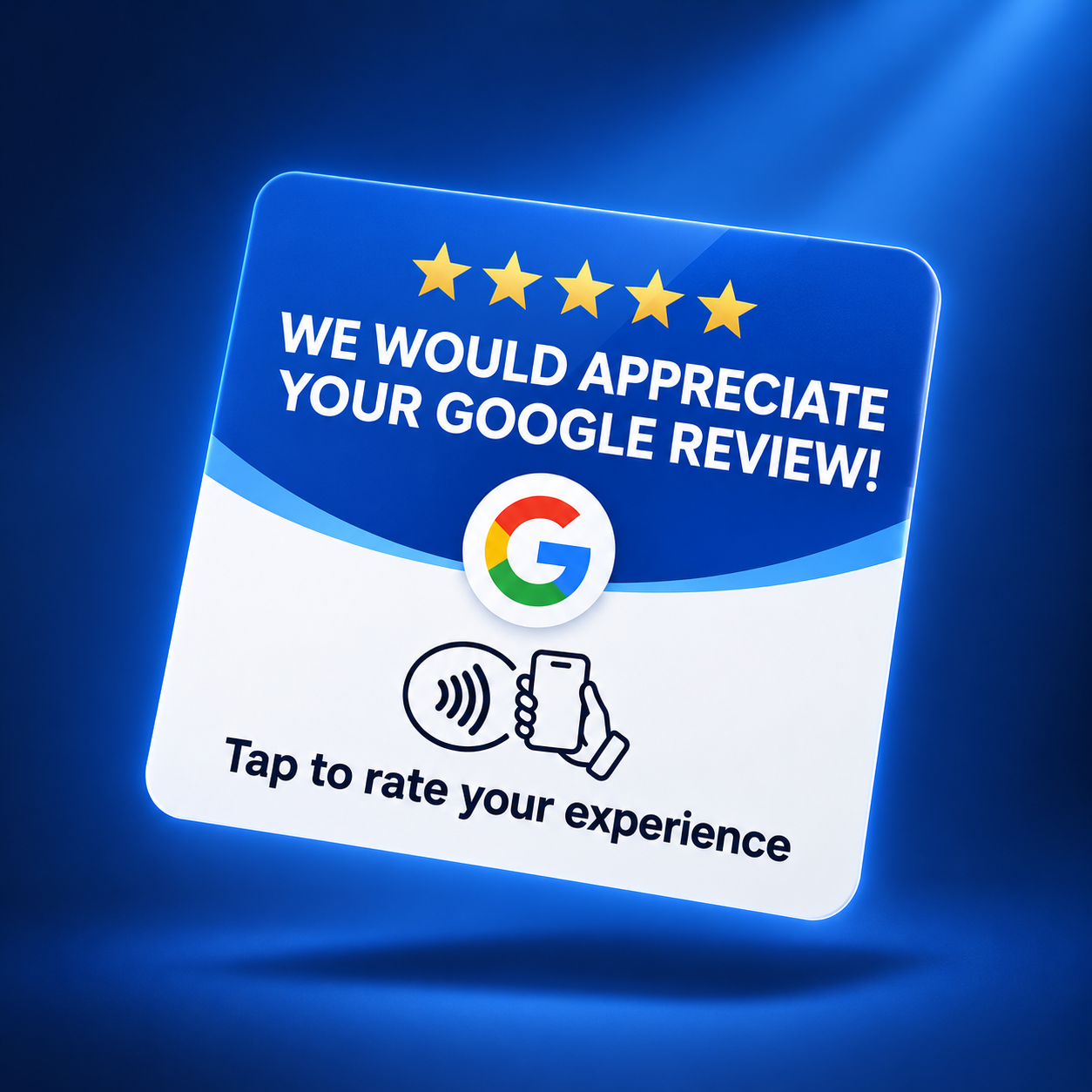 Tarjeta NFC de reseñas de Google